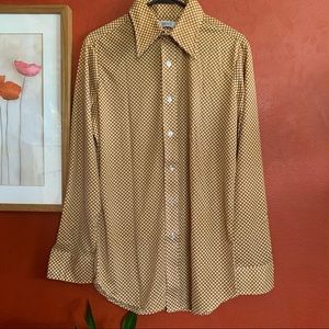 Men's Vtg Medici Polka Dot Dress Shirt 15 1/2 - 33 - image 1